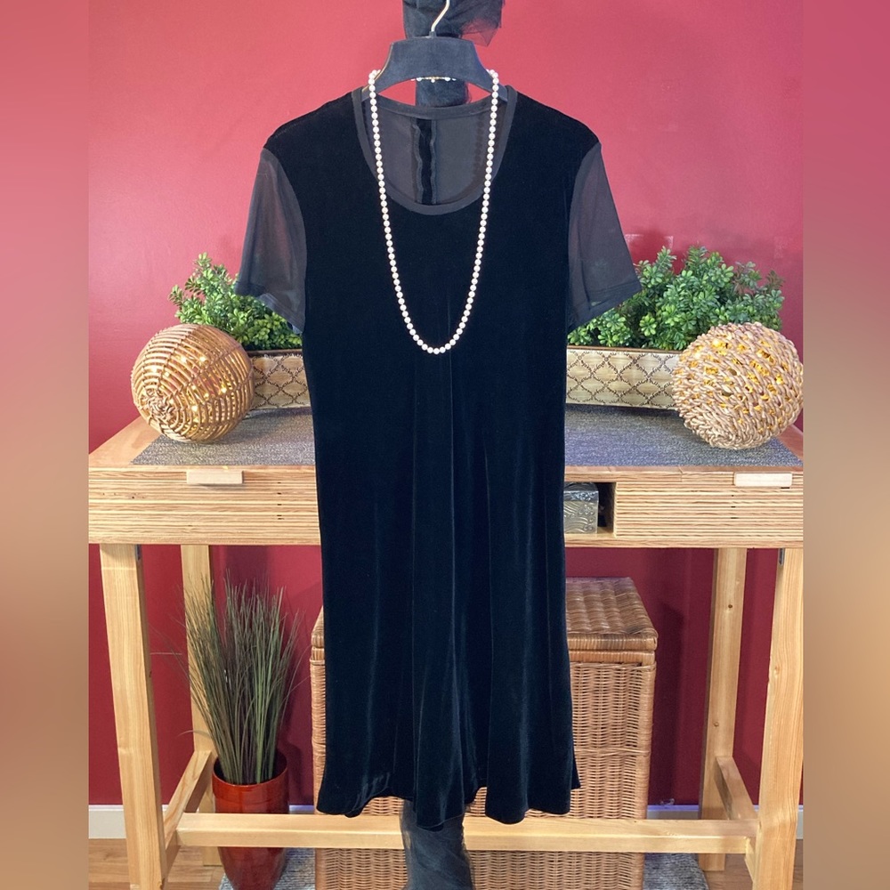 Vintage Parallel Black Velvet Mini Dress